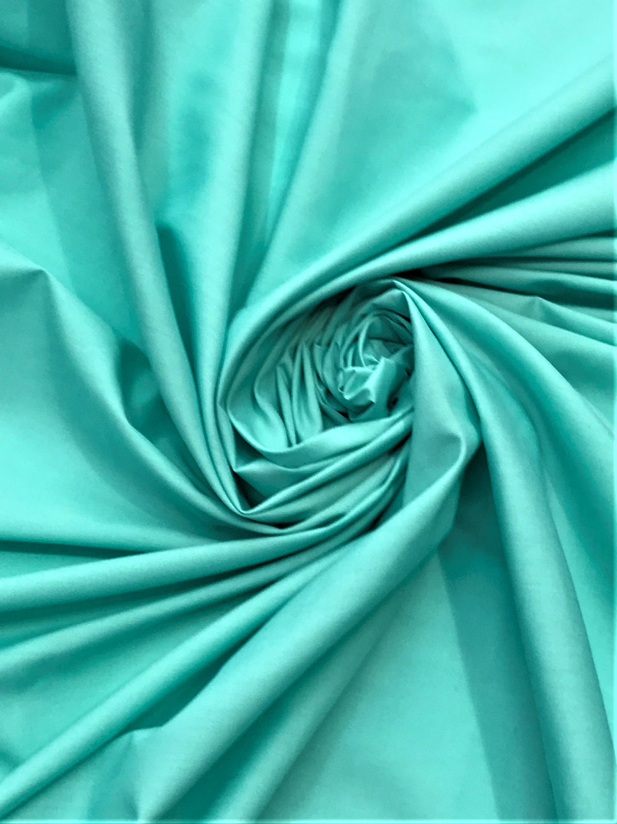 Aqua Poly Cotton Broadcloth Fabric - Aqua, 59/60" Width (1 Yard)