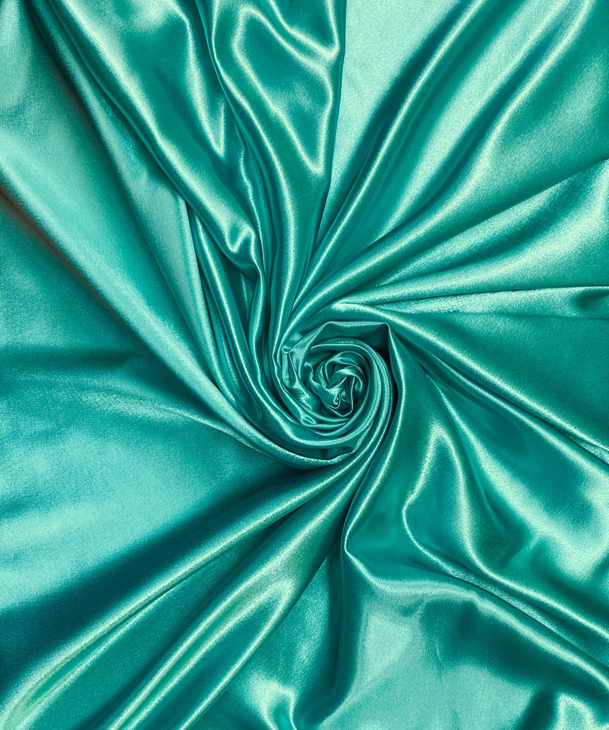 Crepe Satin Polyester Fabric - Aqua, Shiny Crepe Satin, 58" Width (1 Yard)