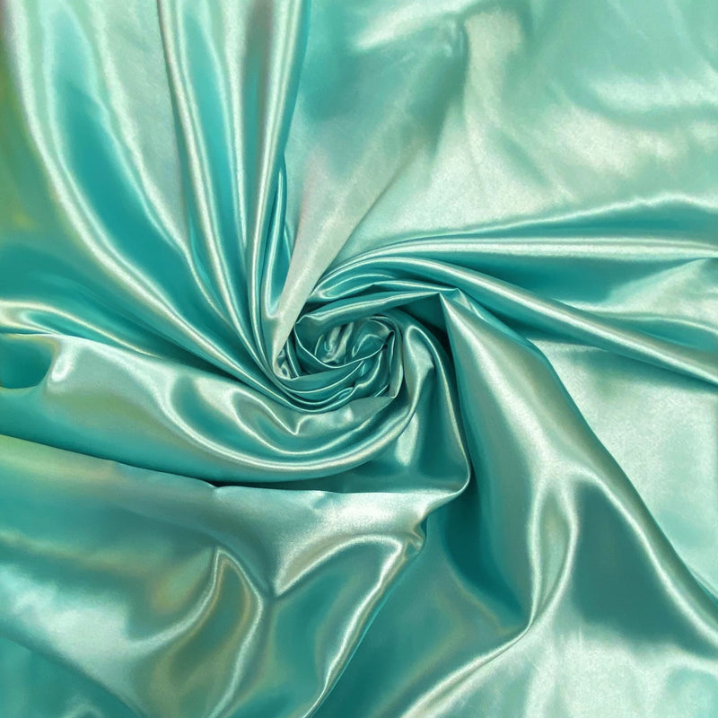 Aqua Bridal Satin Fabric - Aqua, Sheen, 58"-60" Width (1 Yard)