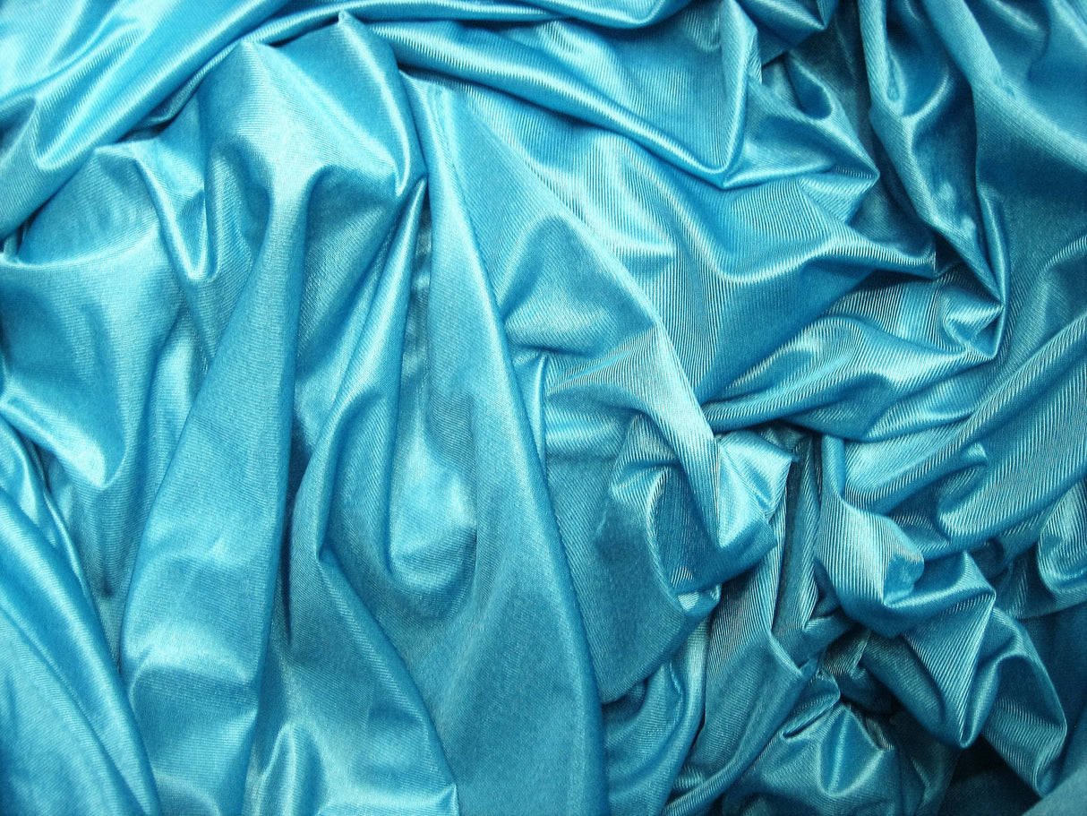 Low Stretch Aqua Polyester Fabric - Aqua, 108"-120" Width (1 Yard)