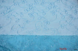 Fantasia Sheer Organza Embroidery Fabric - Embroidered Floral Sheer, 54" Width, Multiple Colors (1 Yard)