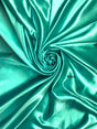 Crepe Satin Polyester Fabric - Aqua, Shiny Crepe Satin, 58" Width (1 Yard)