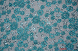 Luxury Mesh Embroidery Polyester Fabric - Embroidered Floral Mesh, 54" Width, Champagne (1 Yard)