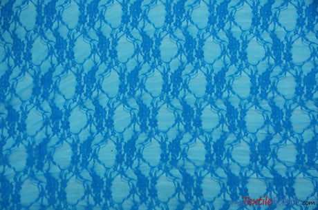 Giselle Floral Lace Polyester Spandex Fabric - Sheer Vintage Stretch Lace, 58/60" Width, Multiple Colors (1 Yard)