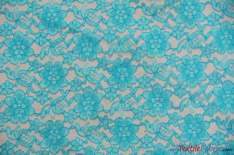 Raschel Lace Polyester Fabric - Floral Sheer Lace, 58/60" Width (1 Yard)