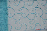 Ferial Organza Embroidery Polyester Fabric - Embroidered Floral Sheer With Sequins, 52/54" Width, Multiple Colors (1 Yard)