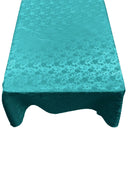 Square Tablecloth Roses Jacquard Satin Fabric - Floral Jacquard, 45" X 45" (1 Piece)