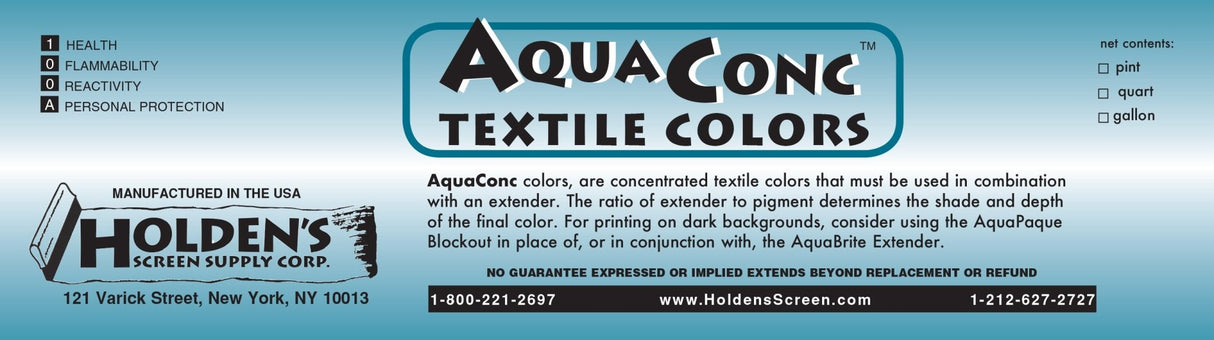 AquaConc Concentrated Textile Pigments - Water-Based Screen Printing Pigments, Vibrant Long-Lasting Colors (8OZ)