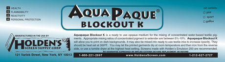 AquaPaque Blockout Ink For Fabrics K Blockout Ink For Fabrics - Opaque Base For Concentrated Screen Printable Pigments, Dark Fabric Printing (Pint)