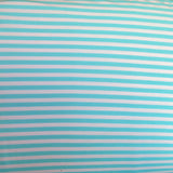 Cotton Lycra Aqua and White 3/16" Stripe Knit Fabric
