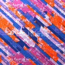 Archi Puz Poly Spandex Fabric - Blue Green, Pink Orange Geometric Print, 4-Way Stretch, Moisture Wicking, 58-60" Width (1 Yard)