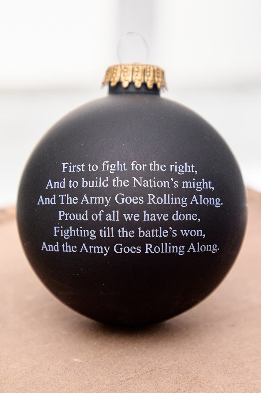 3.25" Ebony U.S . Army Logo & Song Glass Ball Ornament