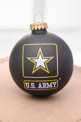 3.25" Ebony U.S . Army Logo & Song Glass Ball Ornament