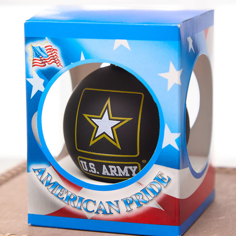 3.25" Ebony U.S . Army Logo & Song Glass Ball Ornament