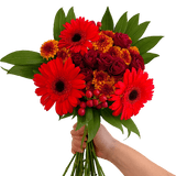2 Red Fall Flower Bouquets Fresh Autumn Arrangement Set