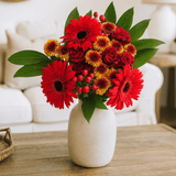 2 Red Fall Flower Bouquets Fresh Autumn Arrangement Set