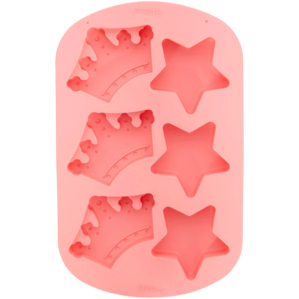 Wilton Royal Crowns and Stars Silicone Cake Mold, 6-Cavity
