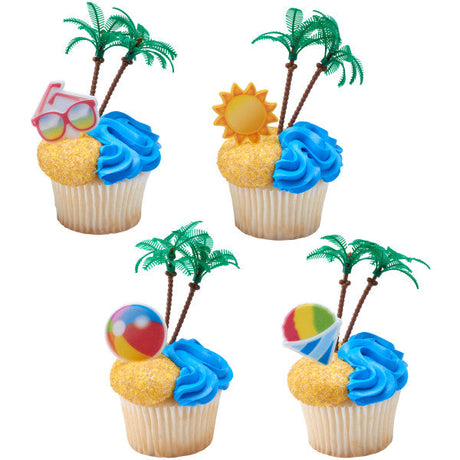 Palm Trees Cupcake Cake Decorating 6 set