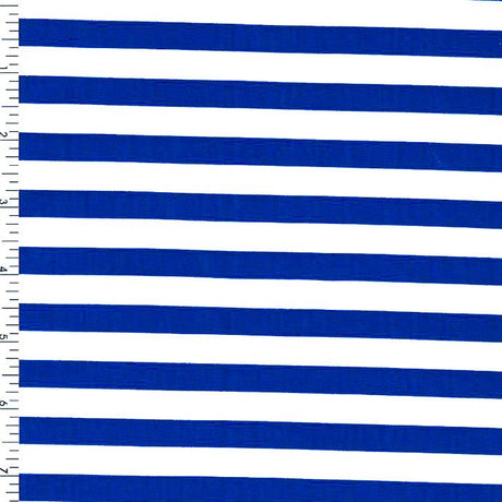 Printed Spandex Navy White Stripe Swimwear