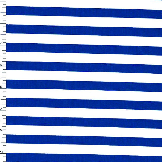 Printed Spandex Navy White Stripe Swimwear