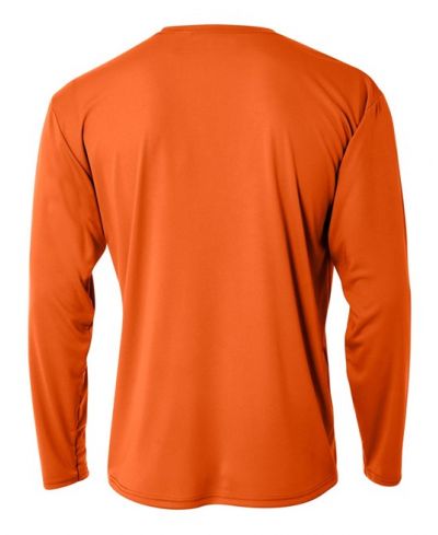 A4 N3165 Micro Poly Interlock Fabric - Athletic Orange, Long Sleeve, 44+ UPF (1 Piece)