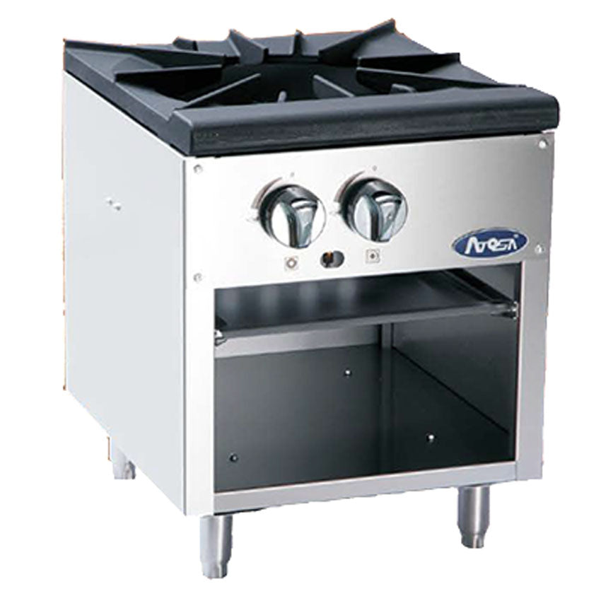 Atosa ATSP-18-1 Stock Pot Gas Stove, Three-ring Cast Iron Burner, Full Width Removable S/S Drip Pan, Natural Gas