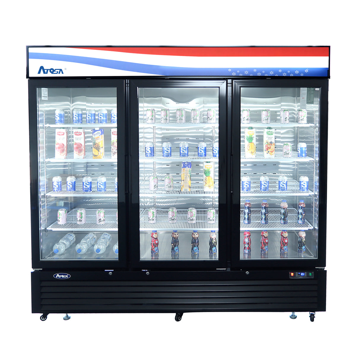 Atosa Three Section Freezer Merchandiser MCF8728GR, 81-9/10"W, 68 cu. ft.