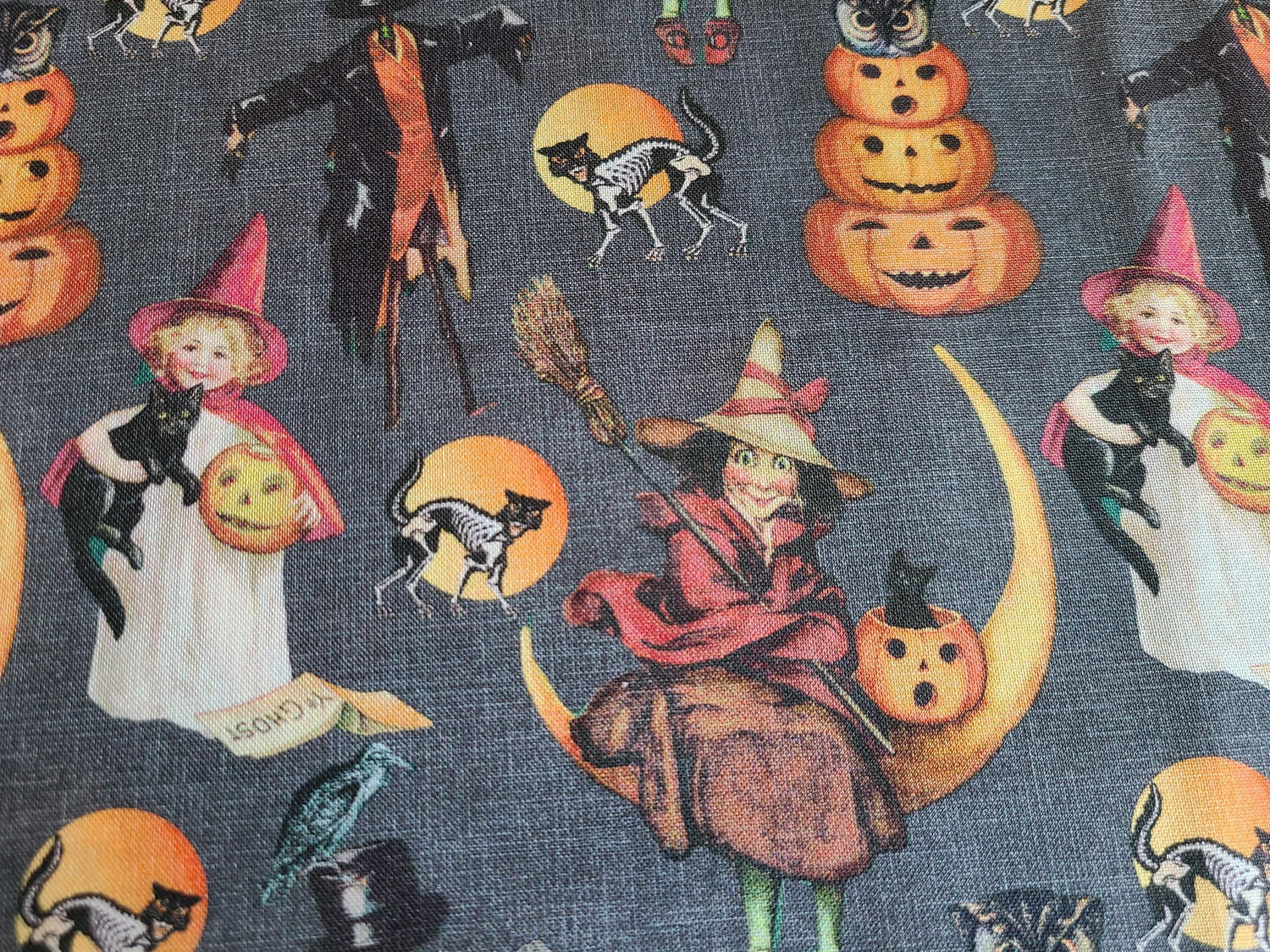 Quilting Cotton Cats And Treats Halloween Fabric