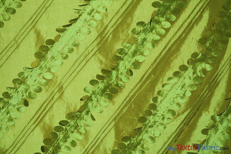Forest Taffeta Embroidery Polyester Fabric - Hanging Leaf Pattern, 54" Width, Multiple Colors (1 Yard)