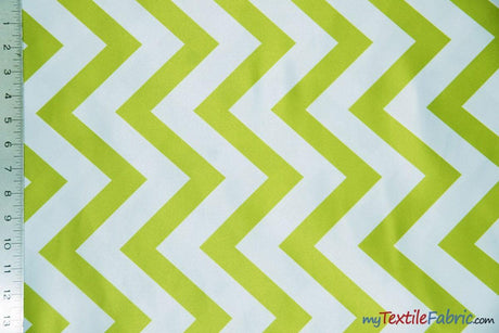 Chevron Lamour Satin Polyester Fabric - Chevron Print, 58/60" Width, Multiple Colors (1 Yard)