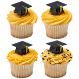Graduation 3D Hat Cupcake Cake Pics - set of 12
