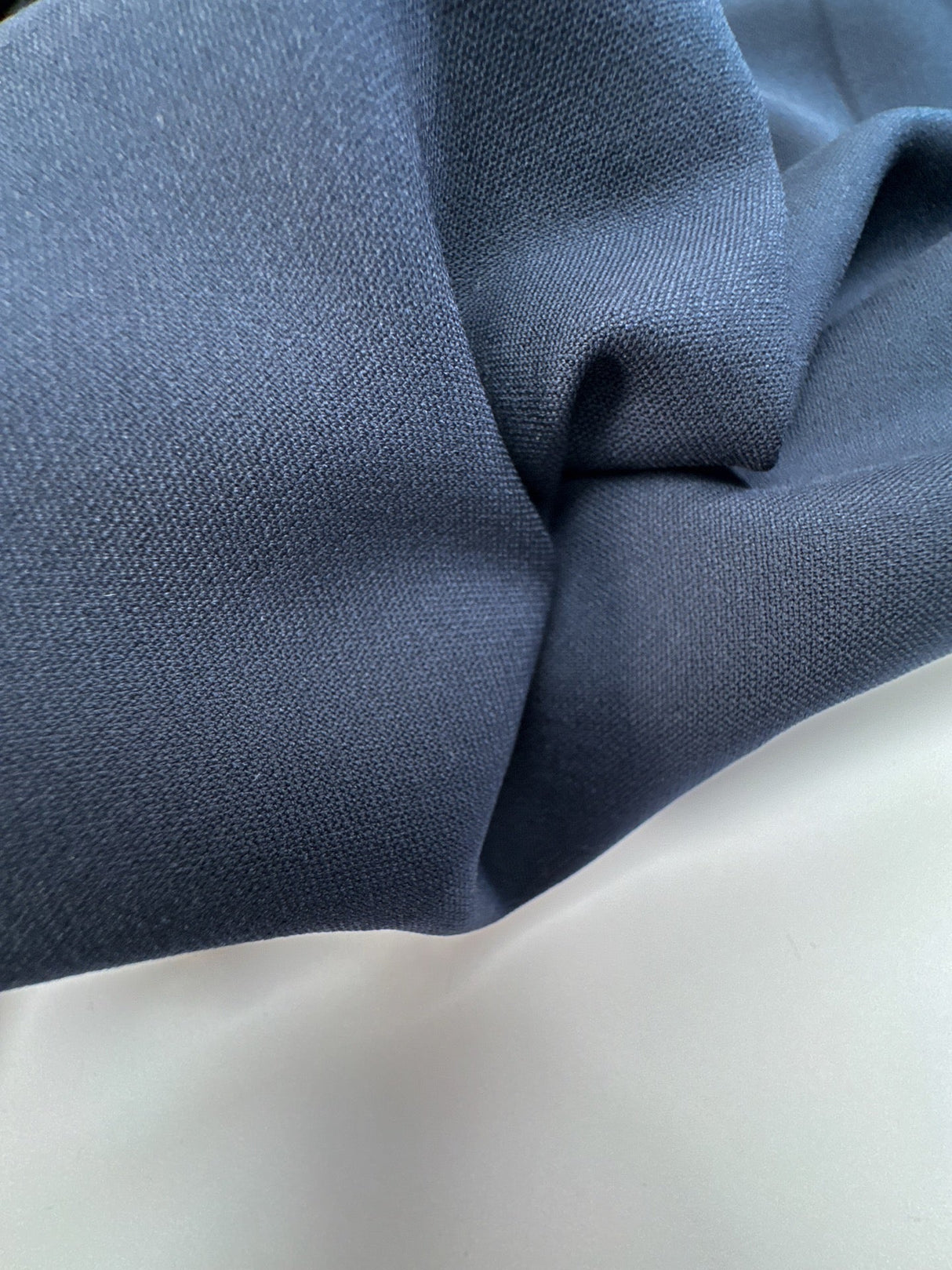 Blue Polyester Viscose Cotton Elastane Double Weave