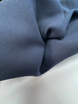 Blue Polyester Viscose Cotton Elastane Double Weave