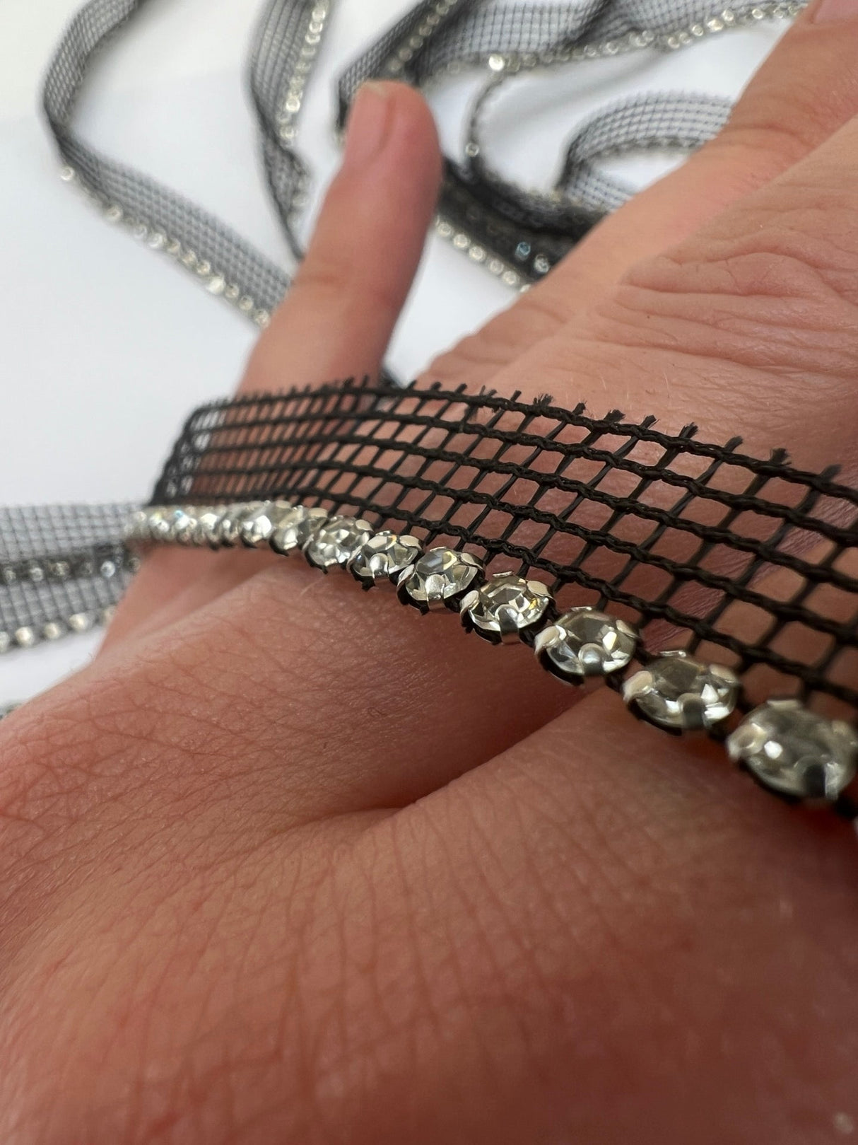 Silver Black Metal Crystals Notions