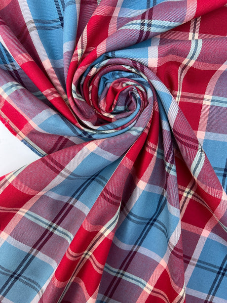 Cotton Tweed Striped Checked Multicolour