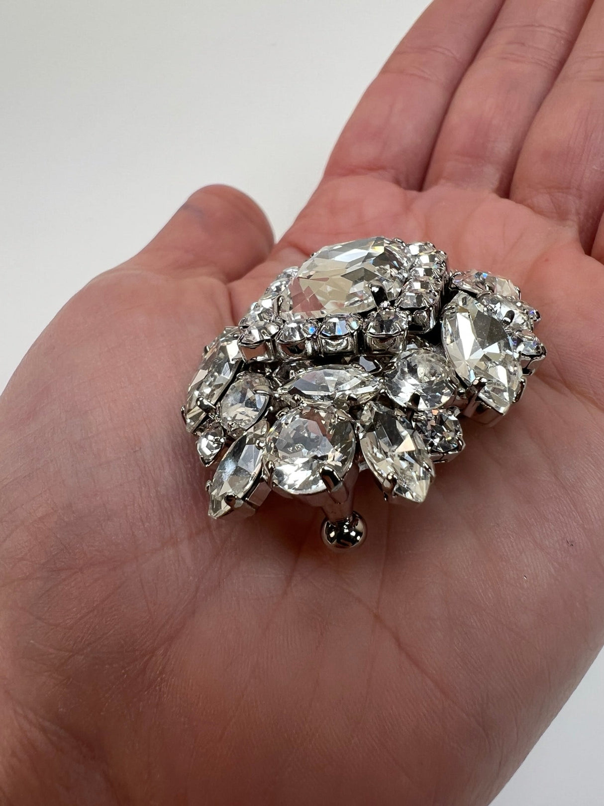 Metal Crystal Fabric Silver
