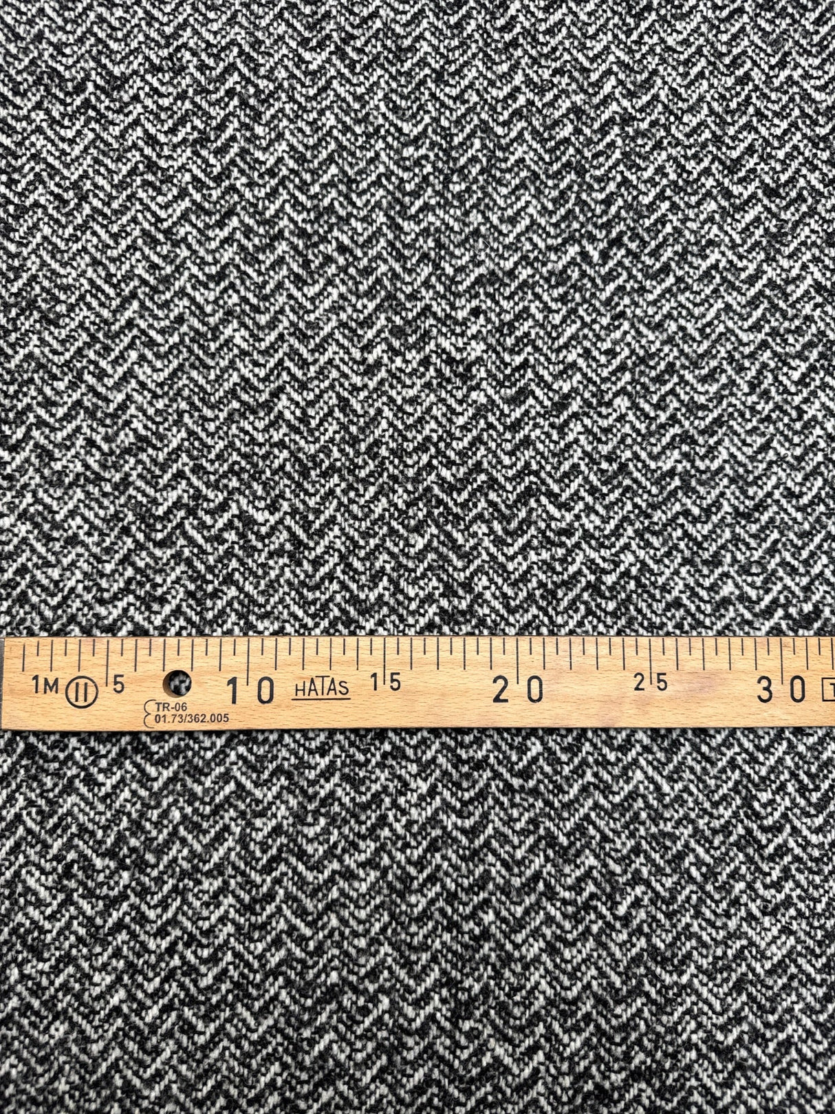 Wool Cotton Tweed Melange Black White