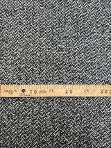 Wool Cotton Tweed Melange Black White
