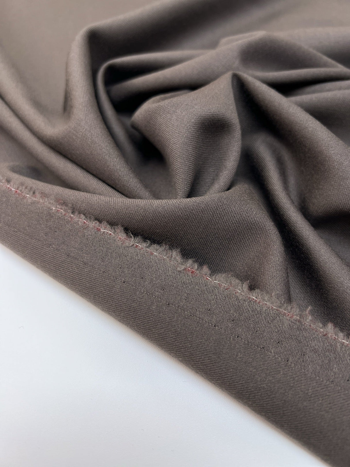 Virgin Wool Brown Twill Suit Fabric