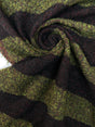 Bouclé Acrylic Blend Striped Red-Green Coat Fabric