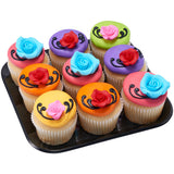 Pink 1" Rose Sugar Soft Premium Edible Decorations - 48 roses per order