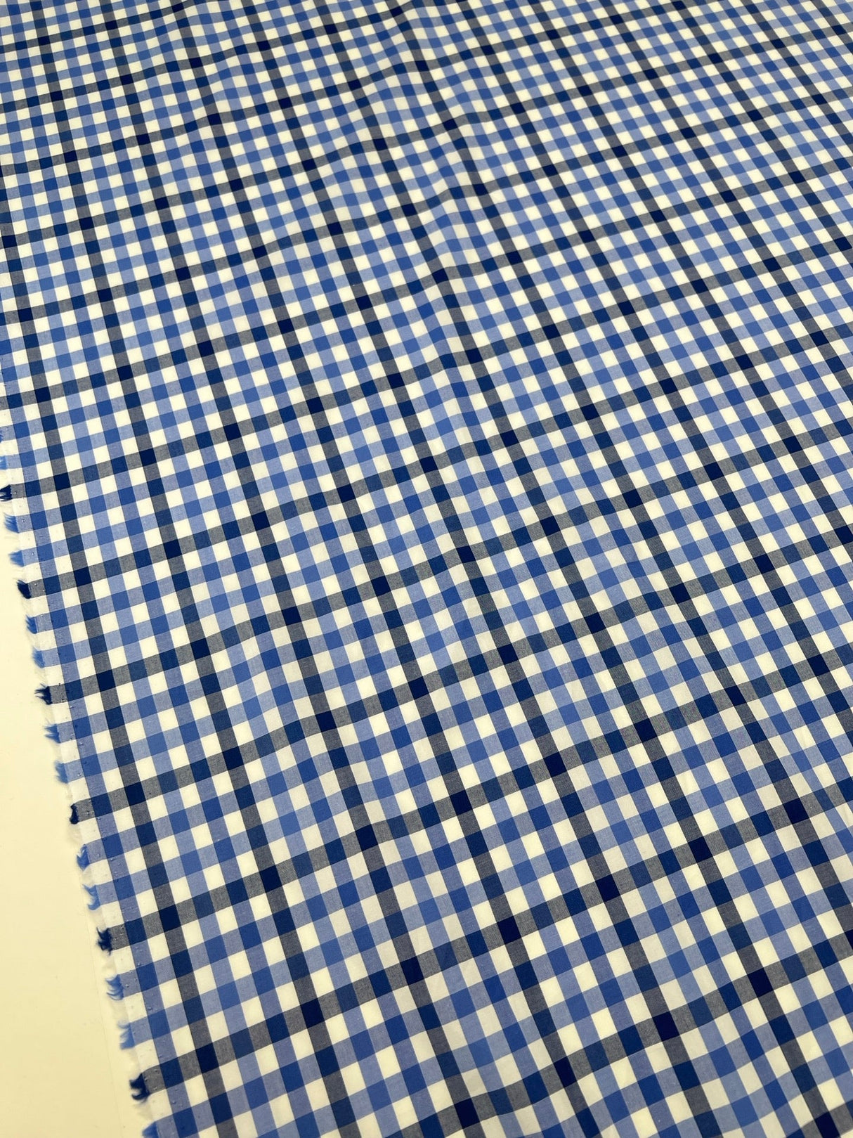 Cotton Poplin Checked Blue