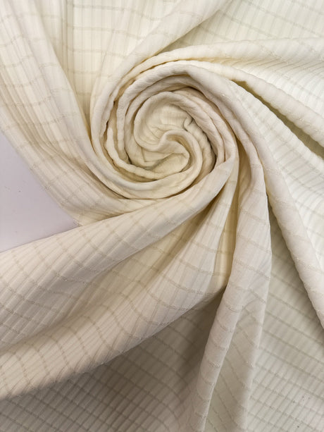 Polyamide Elastane Knitted Striped Beige White