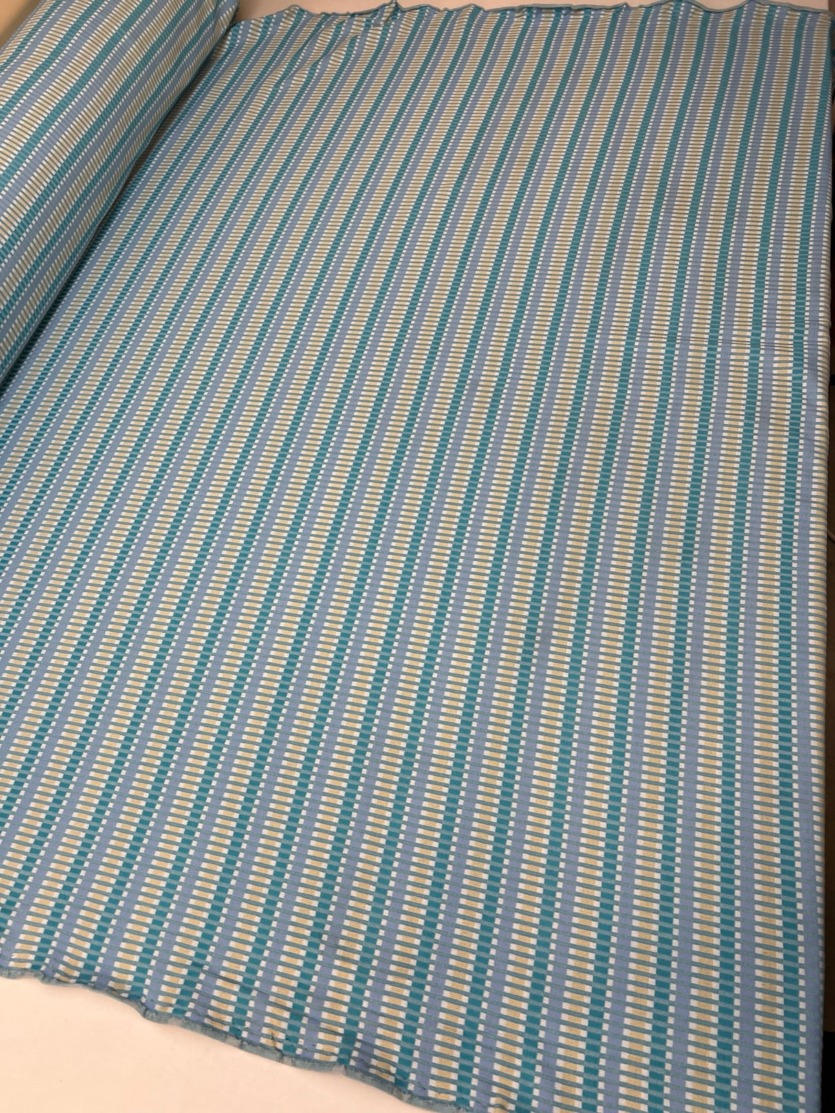 Polyamide Elastane Knitted Geometric Beige-Blue