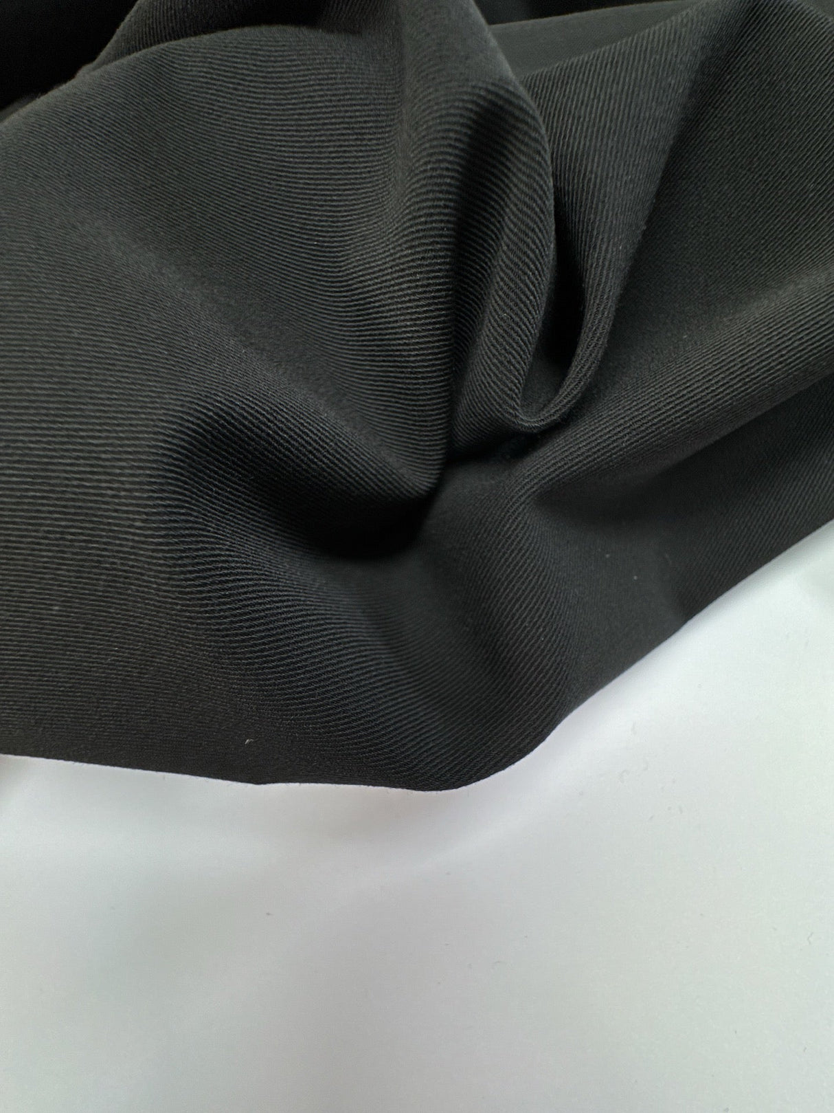 Black Polyester Viscose Elastane Twill