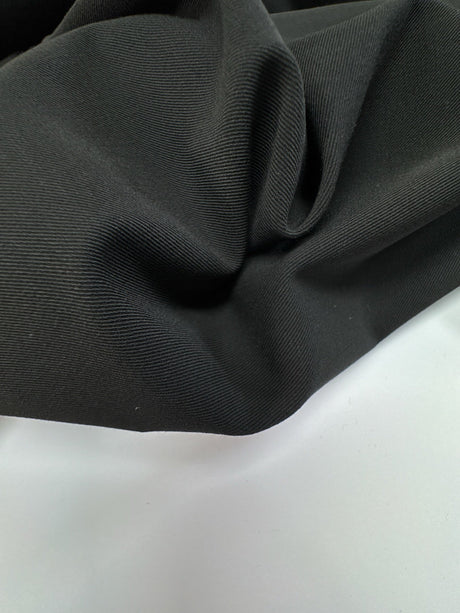 Black Polyester Viscose Elastane Twill