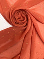 Polyamide Lurex Chiffon Orange Geometric