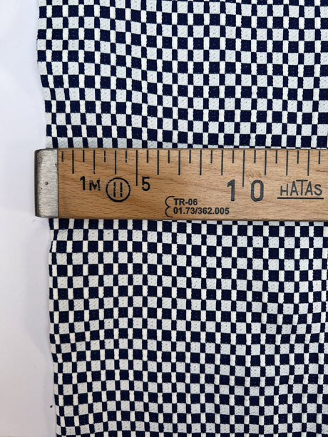 Polyamide Elastane Knitted Fabric Checked White Blue