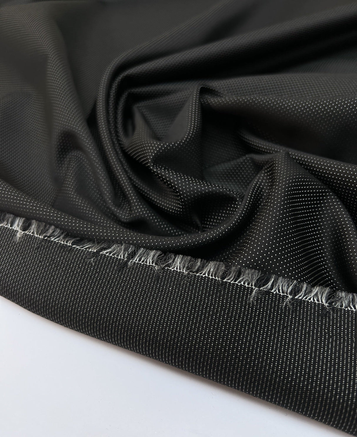 Viscose Jacquard Black Polka Dot Fabric