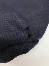 Polyamide Checked Suiting Fabric Blue Black